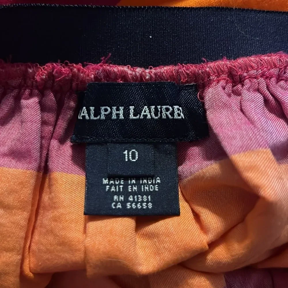 Polo Ralph Lauren Little Girl Stripe Skirt Orange And Pink New With Tags